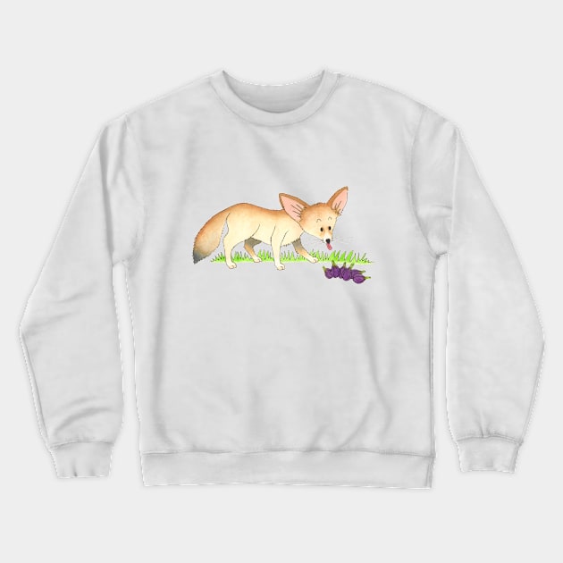 F is for Fennec Fox Crewneck Sweatshirt by thewatercolorwood